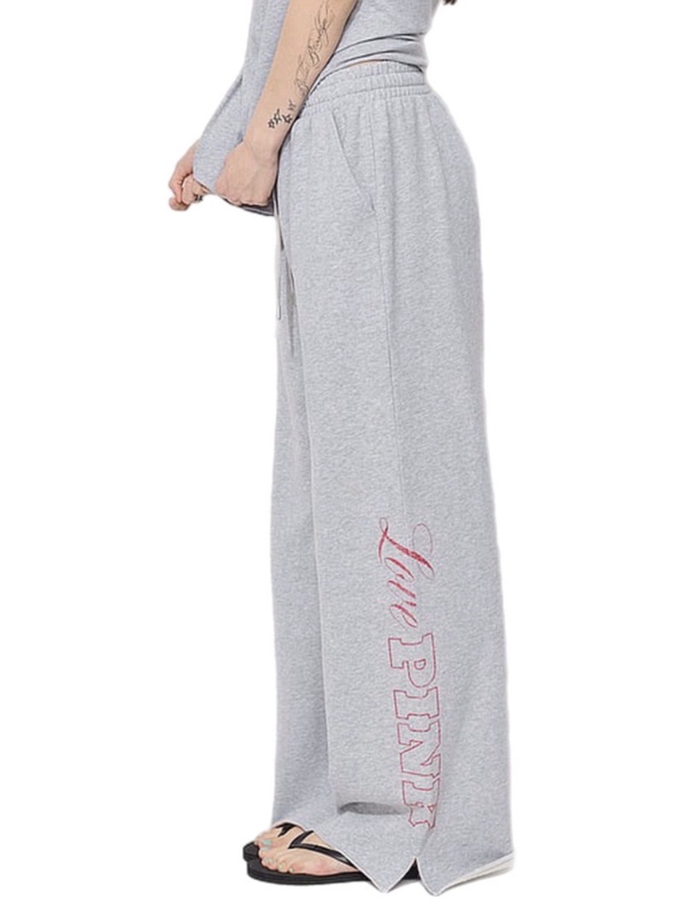 XS PINK Victoria’s Secret Campus Fleece™ Wide-Leg Split-Hem Sweatpants Pants